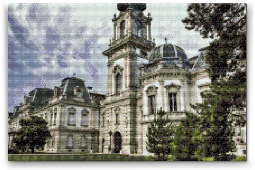Gario Diamantové maľovanie Palác Keszthely Rozmery: 120 x 80 cm, Rámovanie: S vnútorným rámom, Diamanty: Štvorcové