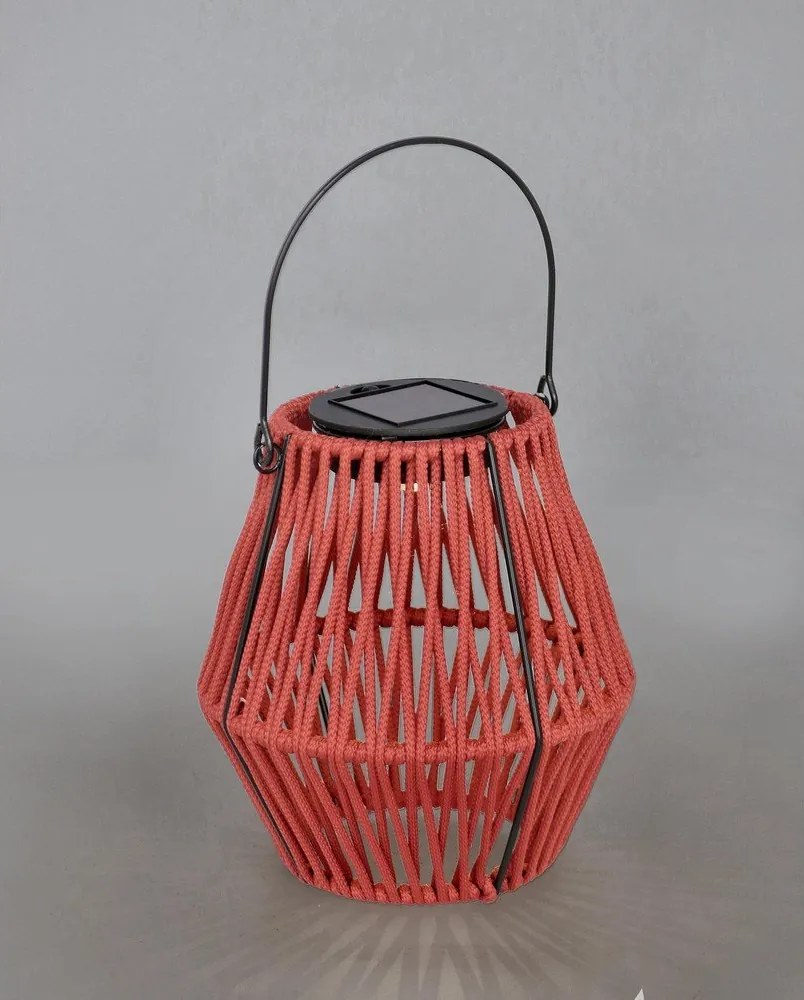 Červený LED lampáš so solárnym panelom (výška 17 cm) Juny – Yes Everyday