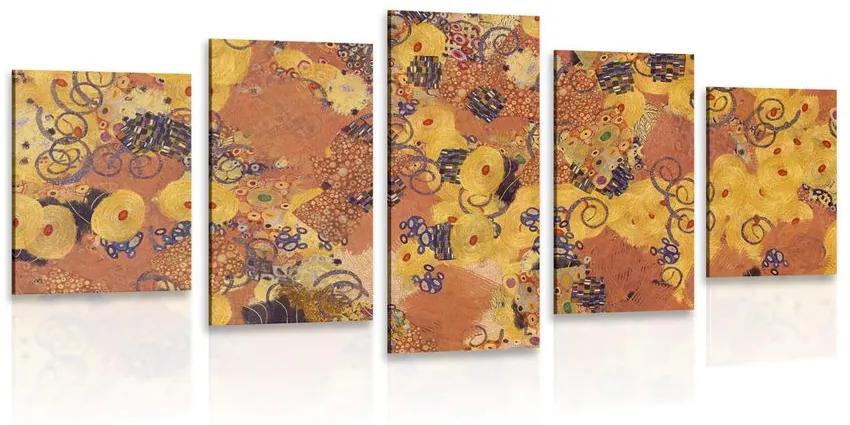 5-dielny obraz abstrakcia inšpirovaná G. Klimtom Varianta: 200x100