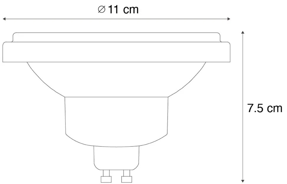 GU10 3-kroková stmievateľná LED žiarovka AR111 10W 800 lm 2700 - 3700K