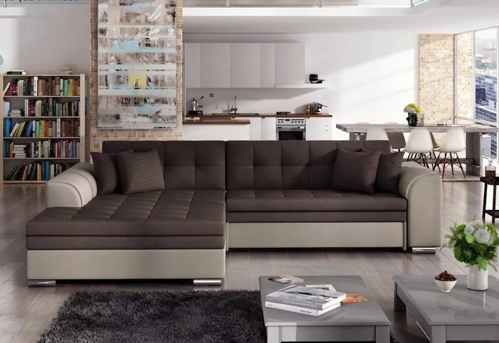 Rohová rozkladacia sedačka SORENTO, 294x80x196, jasmine100/soft017white, ľavá