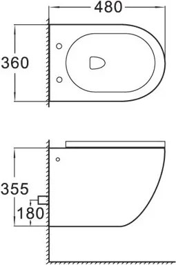 Mexen LENA Rimless, závesná WC misa so sedátkom pomaly-padajúcim SLIM, 48 x 36 cm, biela, 30224000