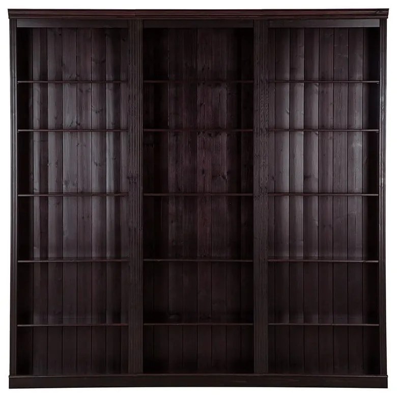 Hnedá knižnica z borovicového dreva 222x223 cm Anita – Støraa