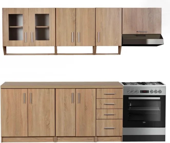 Kuchynská linka Diana 180/240, dub sonoma