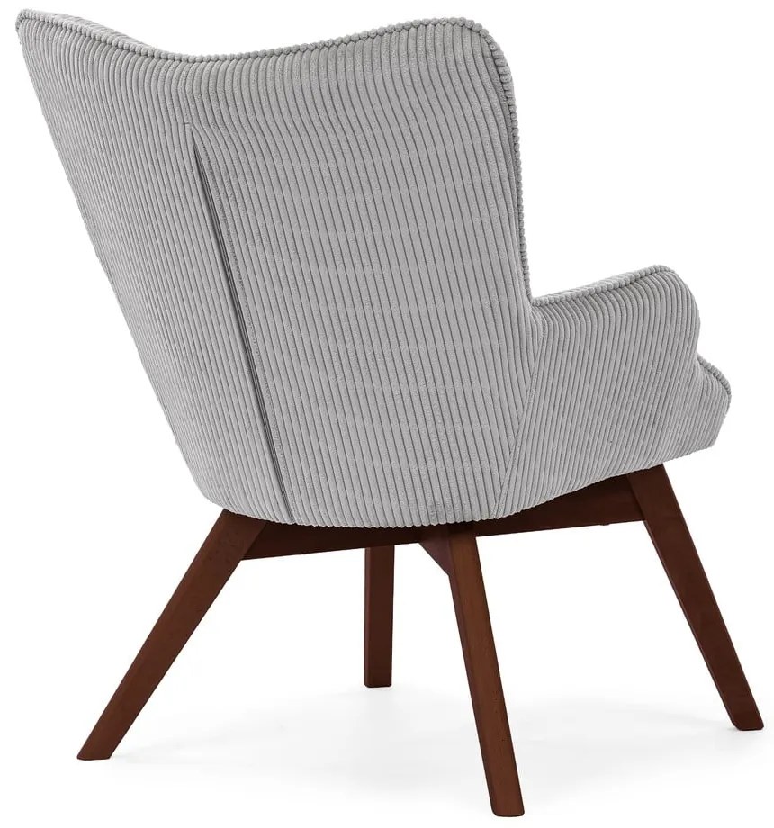 Sivé menčestrové kreslo Niko – Ropez