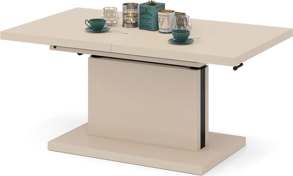 ASTON Béžový [Super Mat / Anti-fingerprint] - MODERNÝ ROZKLADACÍ A VÝŠKOVO NASTAVITEĽNÝ KONFERENČNÝ STÔL KÁŠMÍR