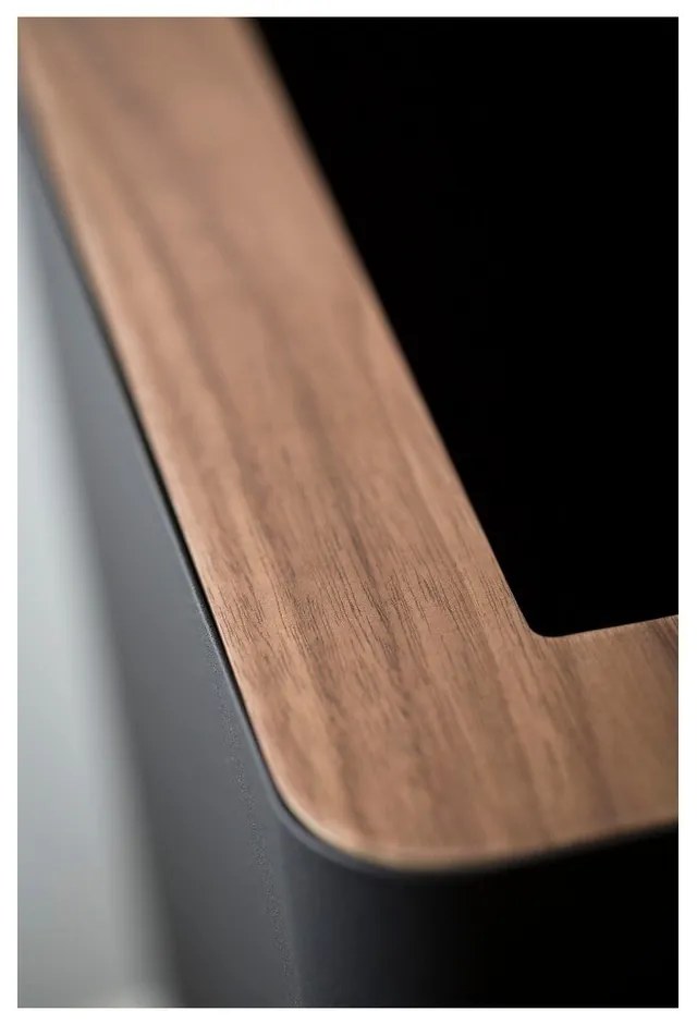 Čierny kancelársky oceľový odpadkový kôš 10 l Rin – YAMAZAKI