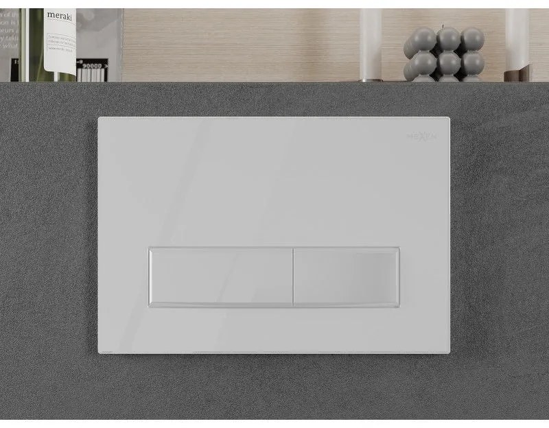 Mexen Fenix Air 09, pneumatické dvojité tlačidlo na splachovanie, biela lesklá, 6A0900