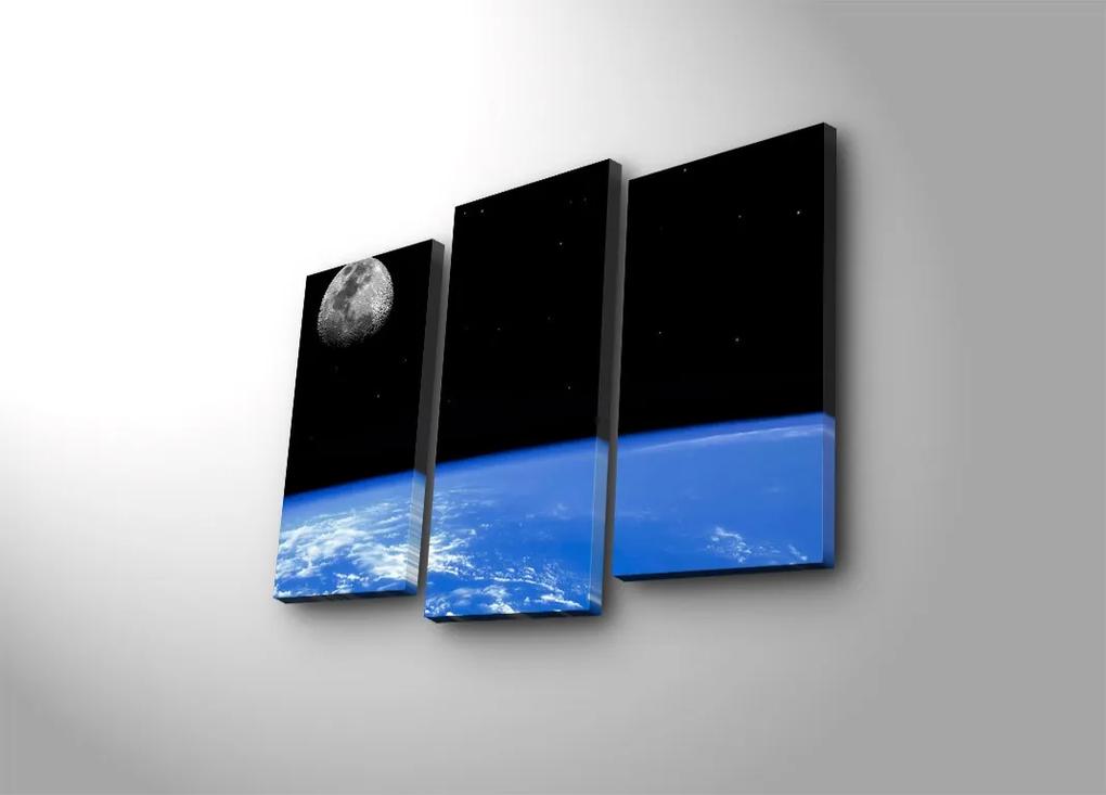 Viacdielny obraz s led svetlom Zeme 66x45 cm