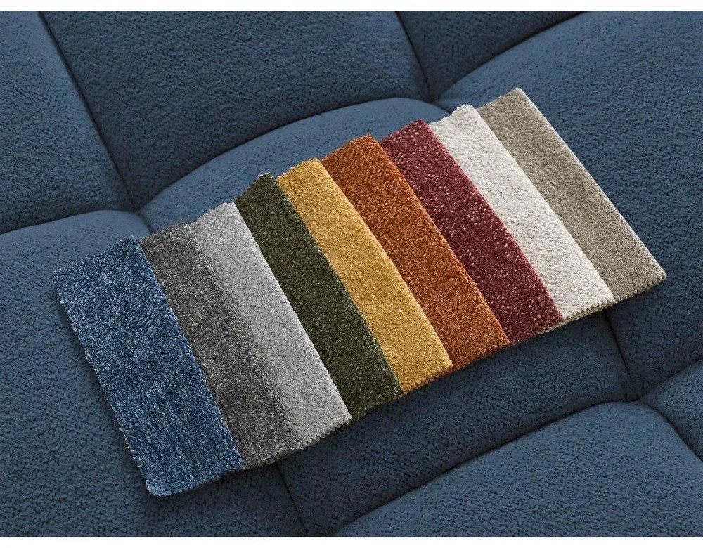 Tmavomodrá ženilková rozkladacia/s úložným priestorom rohová pohovka (ľavý roh/do tvaru "U") Everest – Bobochic Paris