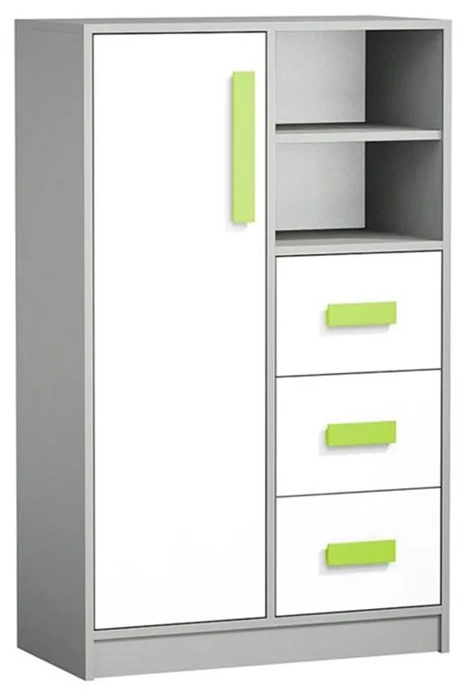 Komoda Tigi TG05, Farby: antracit / biely + zelená