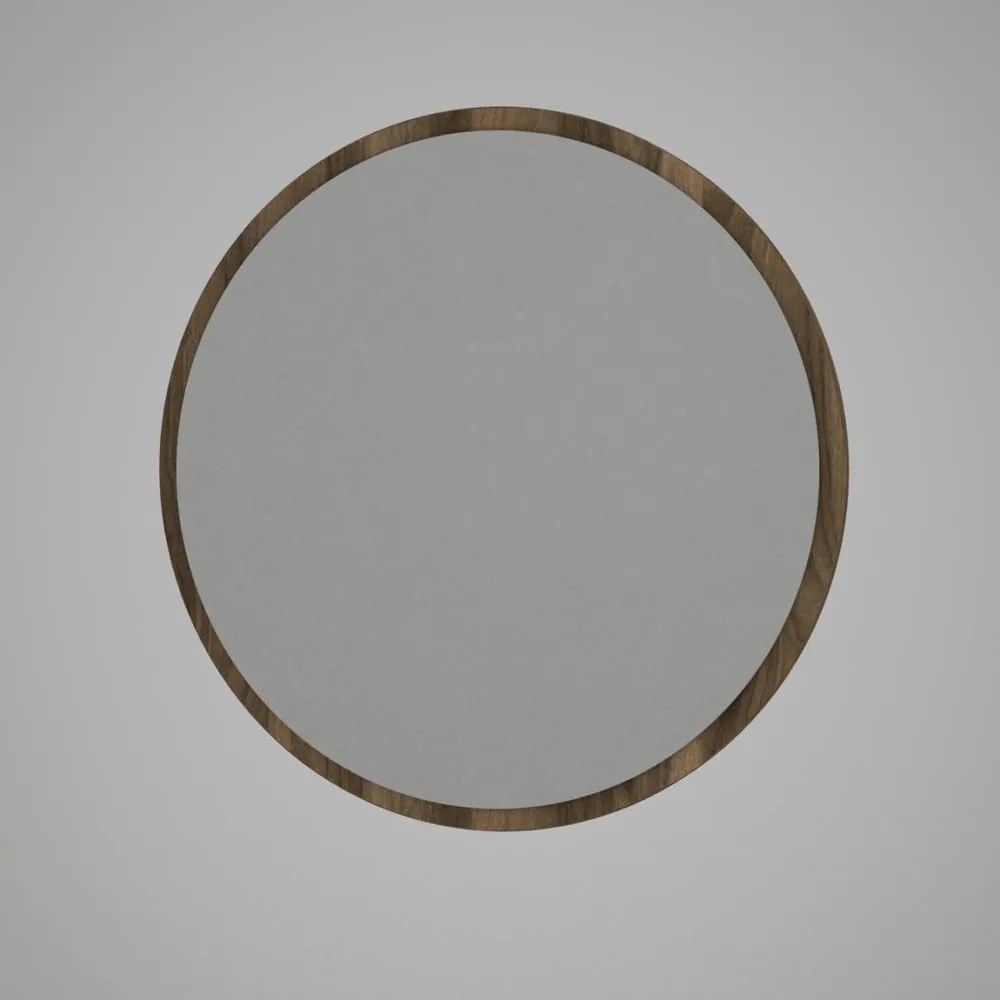 Guľaté nástenné zrkadlo v hnedom ráme Glob, ⌀ 59 cm