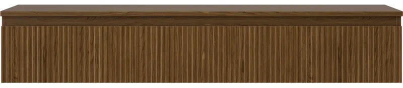 Mexen Rivel, kúpeľňová skrinka pod umývadlo 140 cm s hornou časťou, 1 zásuvka, drážkovaná, orech, 91A20-14023-1-BFC86