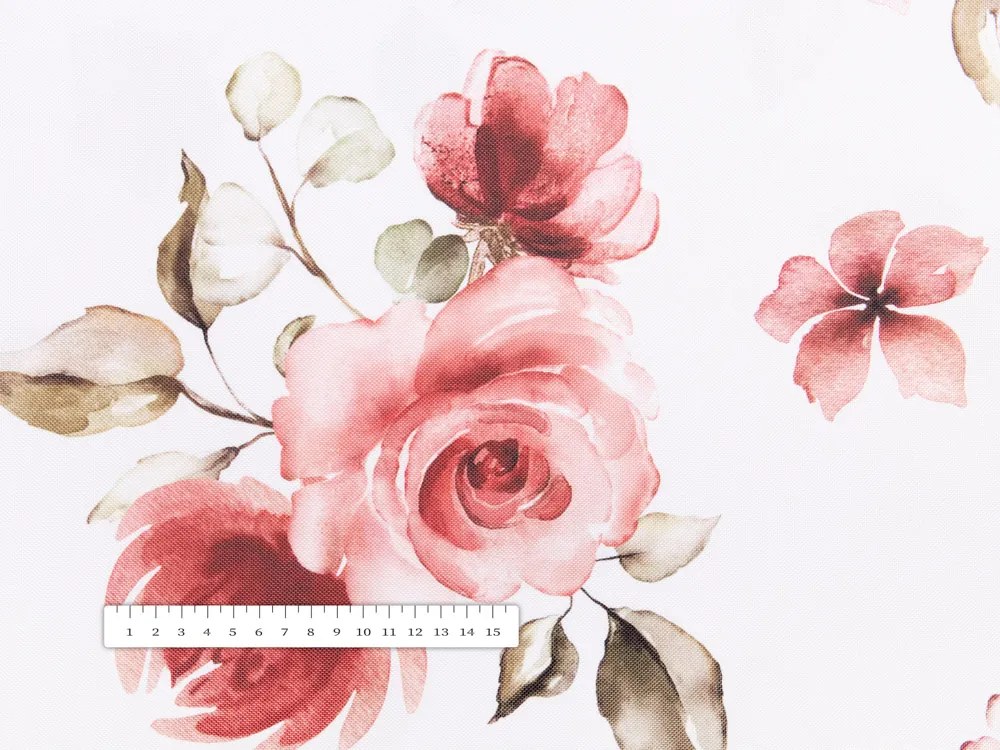 Biante Teflónový obdĺžnikový obrus TF-023 Červené ruže na bielom 80x120 cm