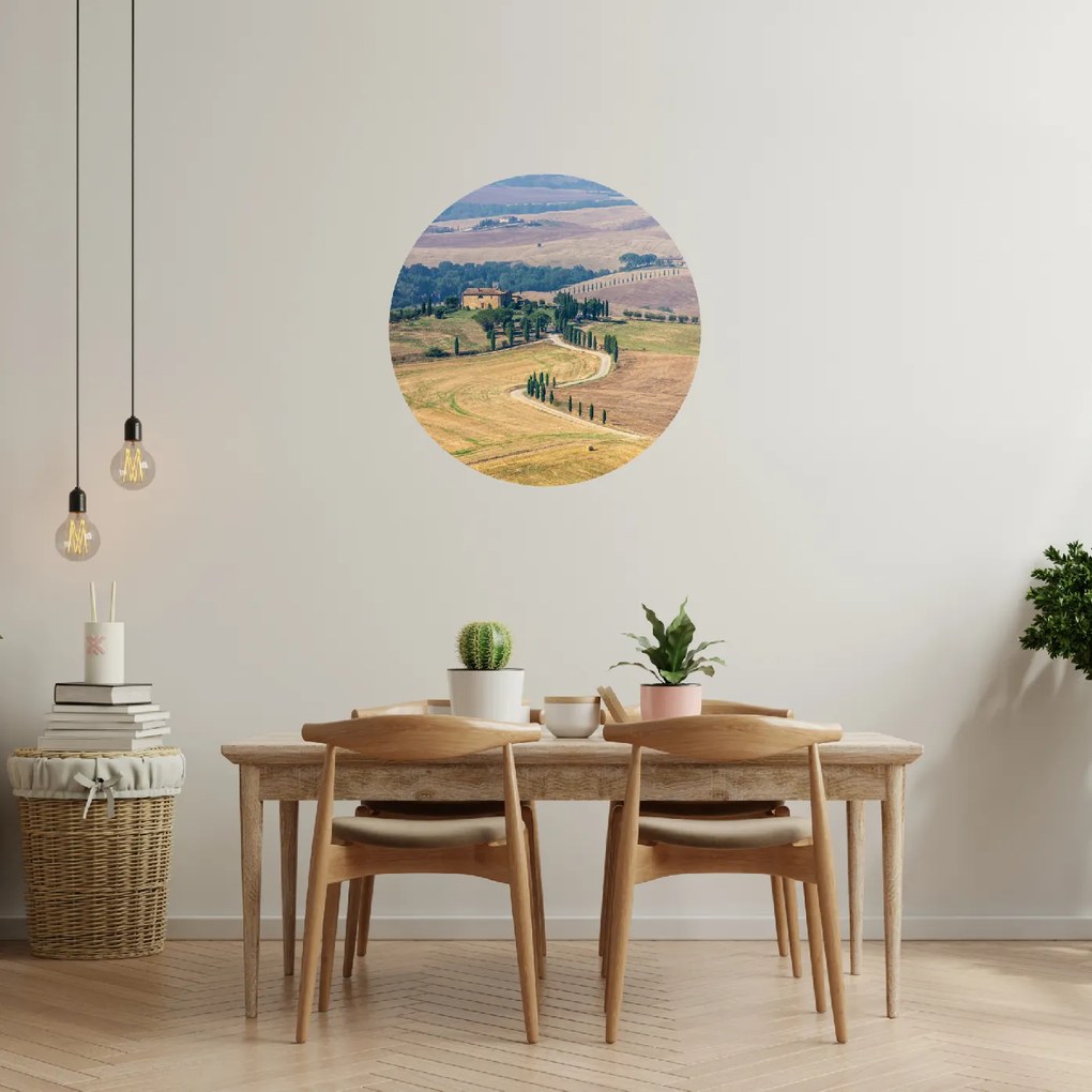 PIPPER. Textilná kruhová nálepka na stenu "Toskánsko" Veľkosť: 60 cm