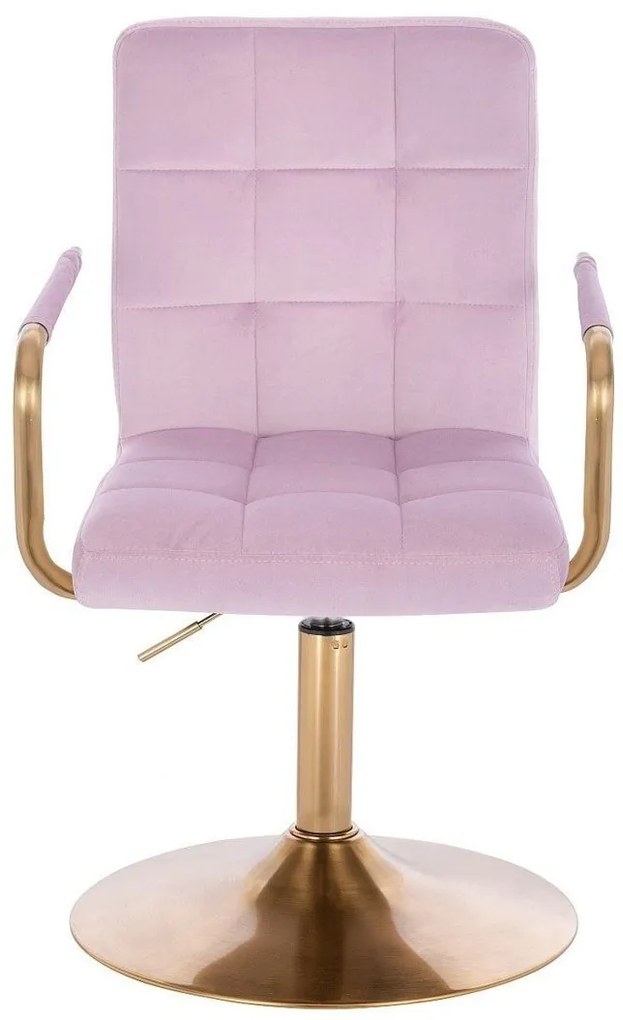 LuxuryForm DESIGN Stolička VERONA GOLD VELUR na zlatom tanieri - levanduľa