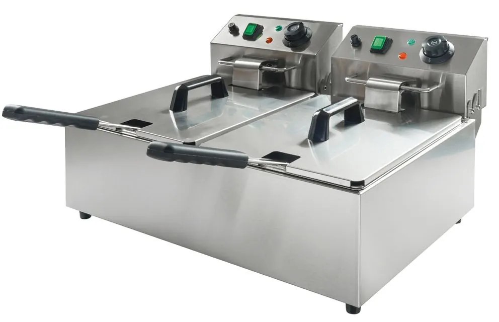 Profesionálna elektrická fritéza, 2× 6 l, 2× 2500 W
