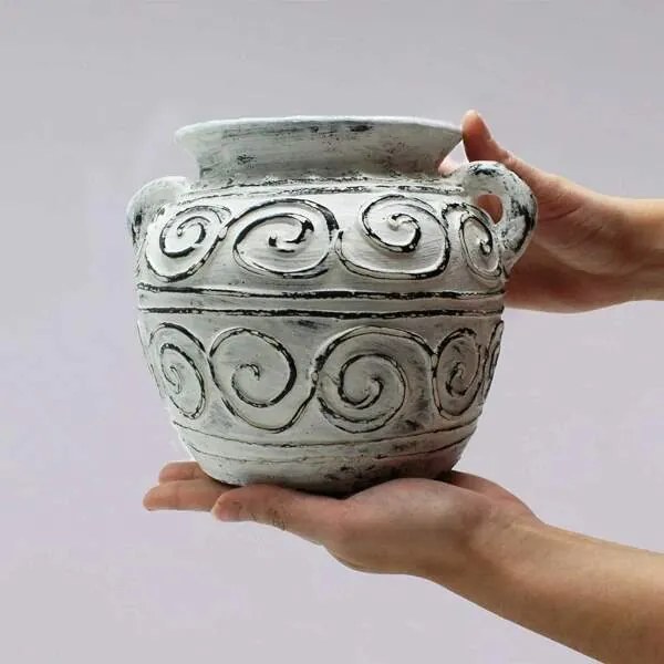 Hlinený kvetináč v gréckom štýle 15cm