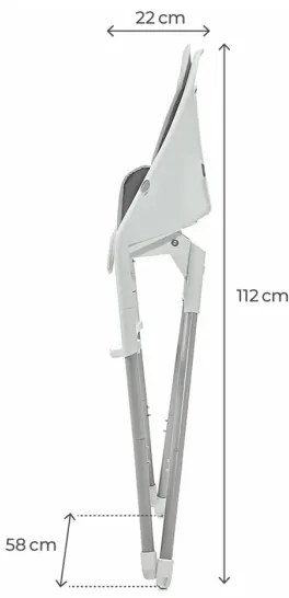 KINDERKRAFT - Detská jedálenská stolička 2v1 DINNLY šedá