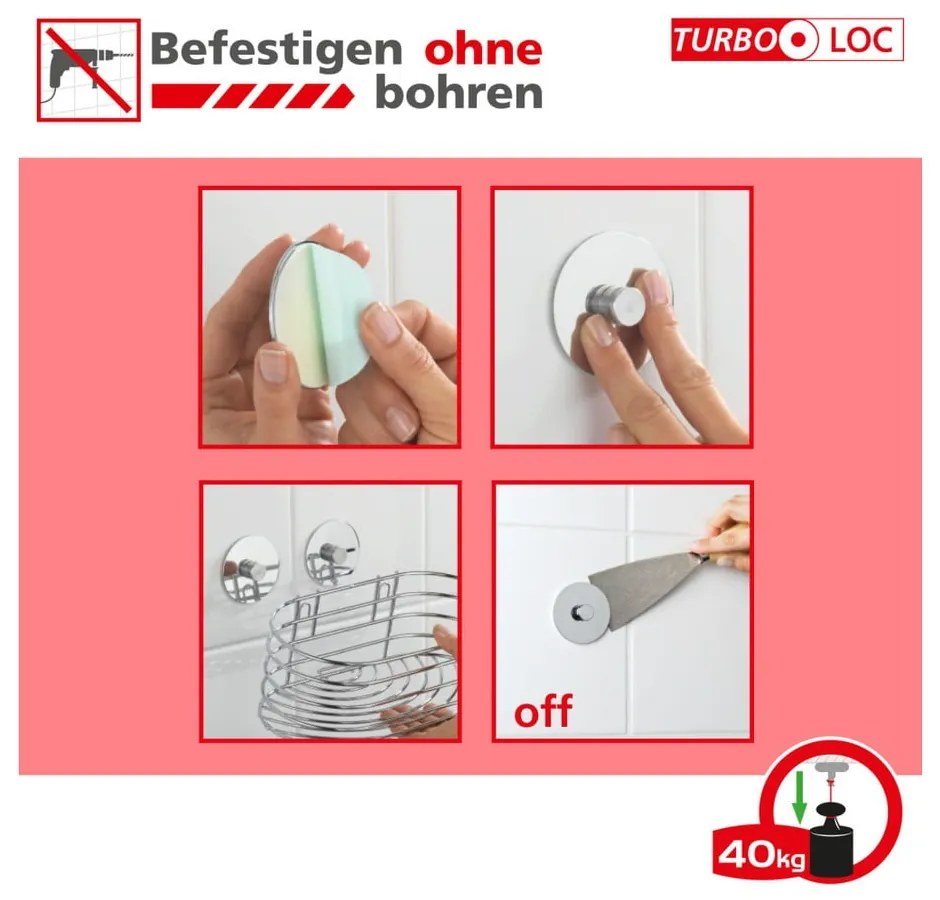 Samodržiaci držiak na toaletnú kefu Wenko Quadro