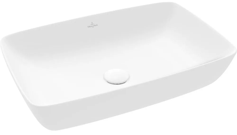 VILLEROY & BOCH Artis obdĺžnikové umývadlo na dosku bez otvoru, bez prepadu, 580 x 380 mm, Stone White, s povrchom CeramicPlus, 417258RW