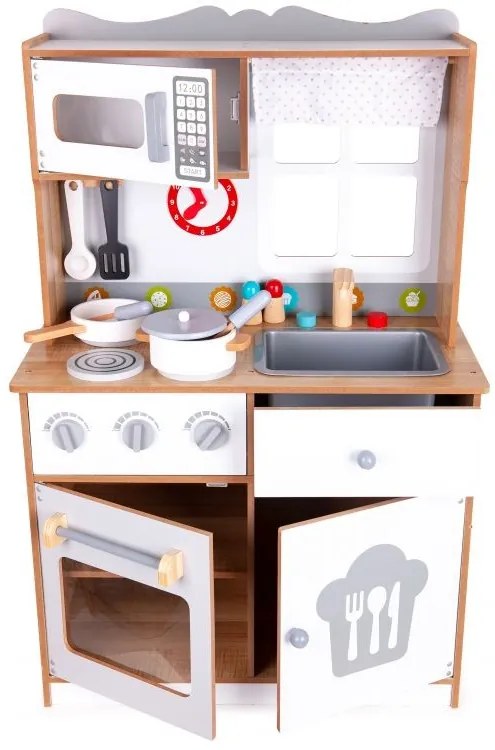 Drevená kuchynka XXL + kuchynské náradie Ecotoys