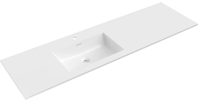 Mexen Otis, umývadlo na zapustenie 161 x 46,5 cm, ľavé, biela lesklá, 25181600L