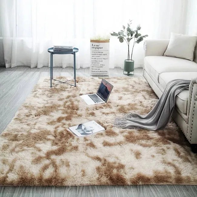 Protišmykový koberec SHAGGY ombré, karamelový