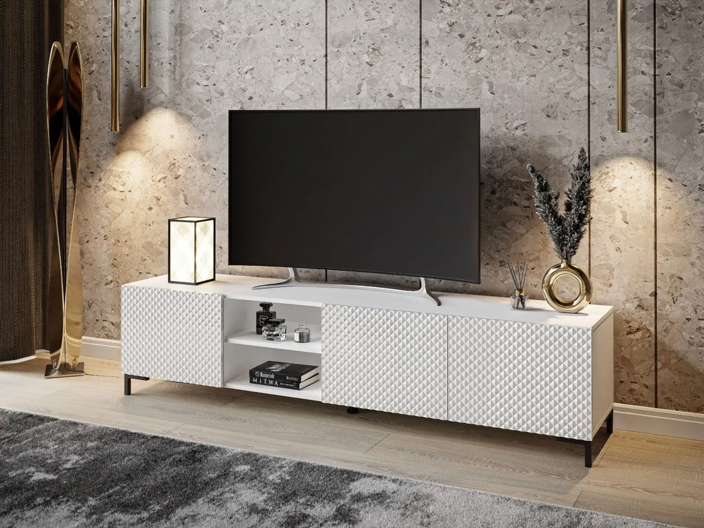 TV STOLÍK DAMIEN BIELY LESK 195 cm