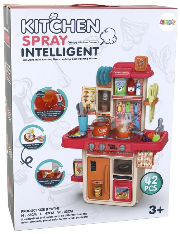 Lean Toys Interaktívna plastová kuchynka – 42 doplnkov