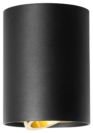 Stropné bodové svetlo čierne so zlatom otočné a naklápateľné - Rondoo up