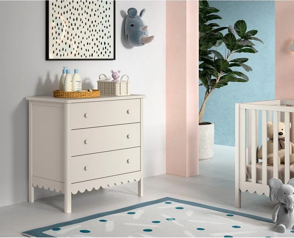 Béžová detská komoda s prebaľovacím pultom 89x90x55 cm Swingo – Vipack