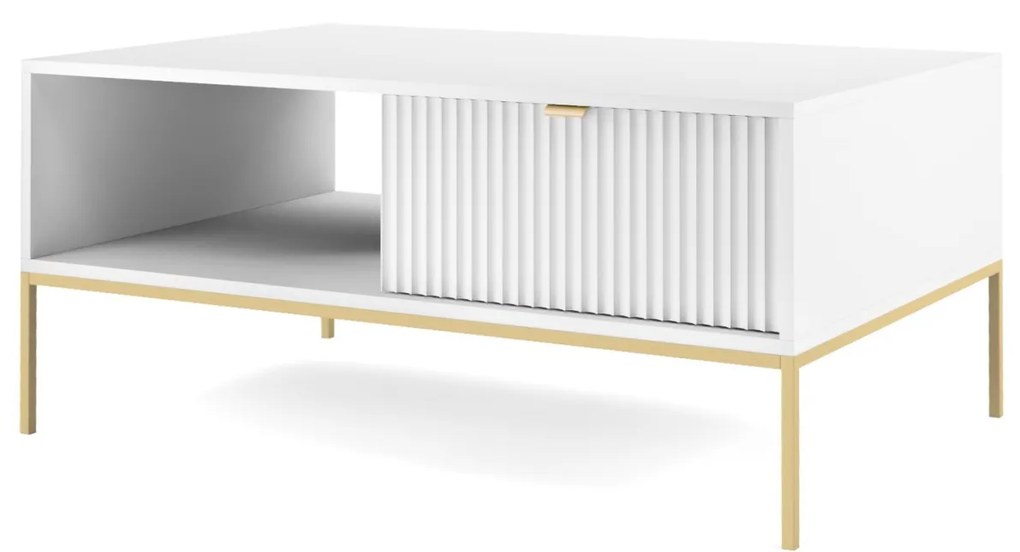 Konferenčný stolík Nova 104 cm biely/zlatý