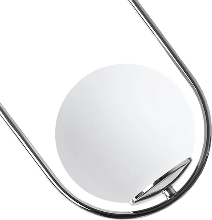 Závesné svietidlo Florence, 1x biele sklenené tienidlo, ch, U