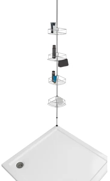 WENKO 21803100 – Rohová polica DOLCEDO 31 x 275 cm, nerez/lesklý chróm