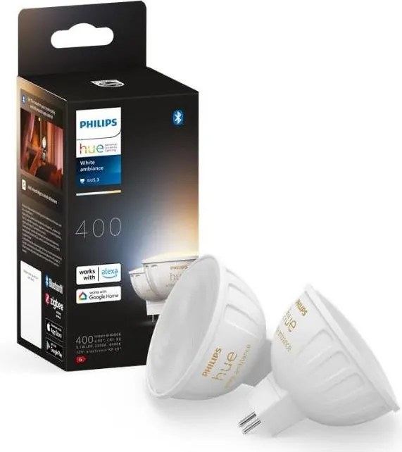 SADA 2x LED Stmievateľná žiarovka Philips Hue WA GU5,3/MR16/5,1W/12V 2200-6500K