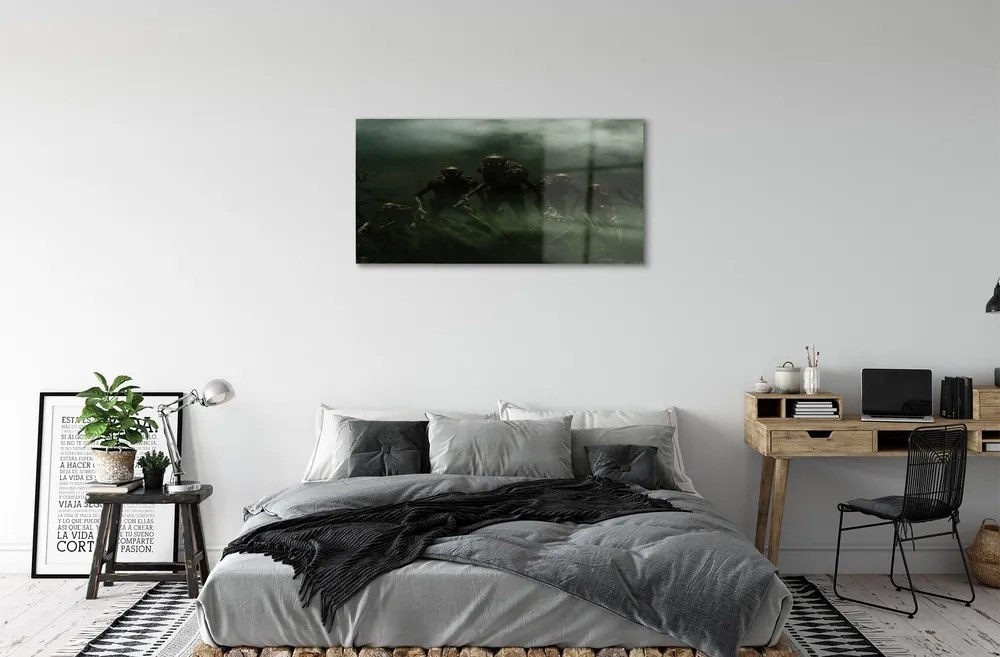 Sklenený obraz zombie mraky 140x70 cm