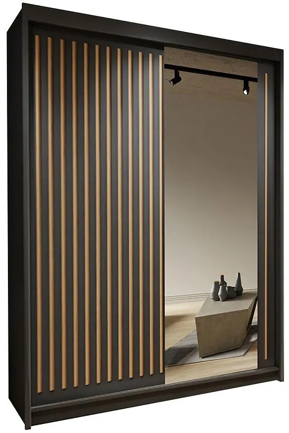 Skriňa Royal 150 čierna/Lamela Wotan