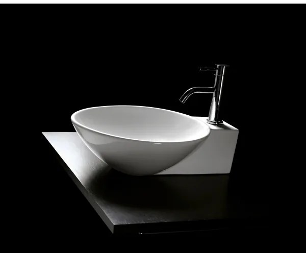 Bathco 0028 - Umývadlo na dosku BAYONA 42x50,5 cm porcelán/biela