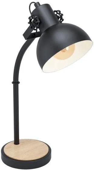 Eglo Vintage 90043165 LUBENHAM Stolová lampička E27 1X28W čierna, hnedá