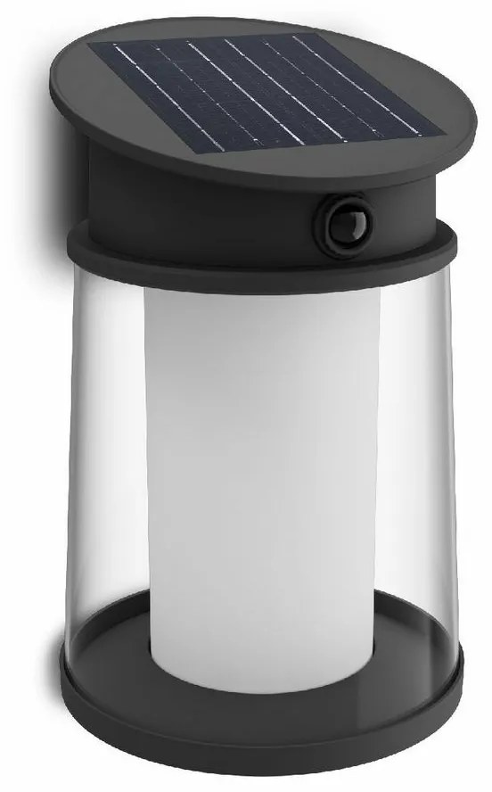 Philips Juda UltraEfficient solárne LED svietidloso senzorom čierne, 3,2 W, 500 lm, 2700 K