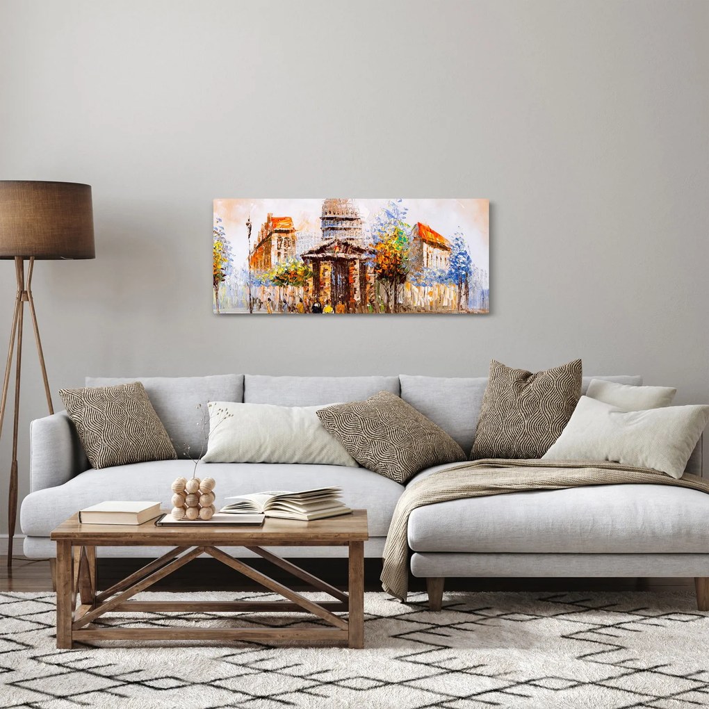 Obraz - Maľovaná mestská pamiatka (120x50 cm)