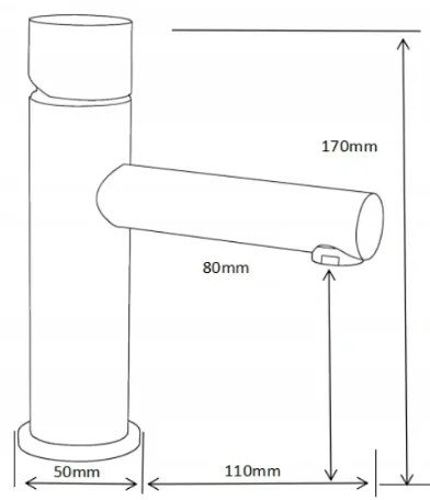 Mexen ELBA ONE - umývadlová batéria s dizajnovým ovládaním, čierna-zlatá, 74101-75