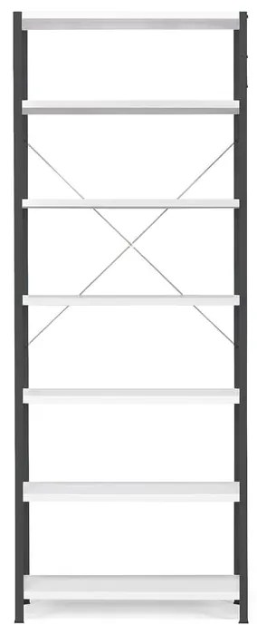 Policový kovový regál IDEAL, základná sekcia, 2500x1010x500 mm, tmavošedý