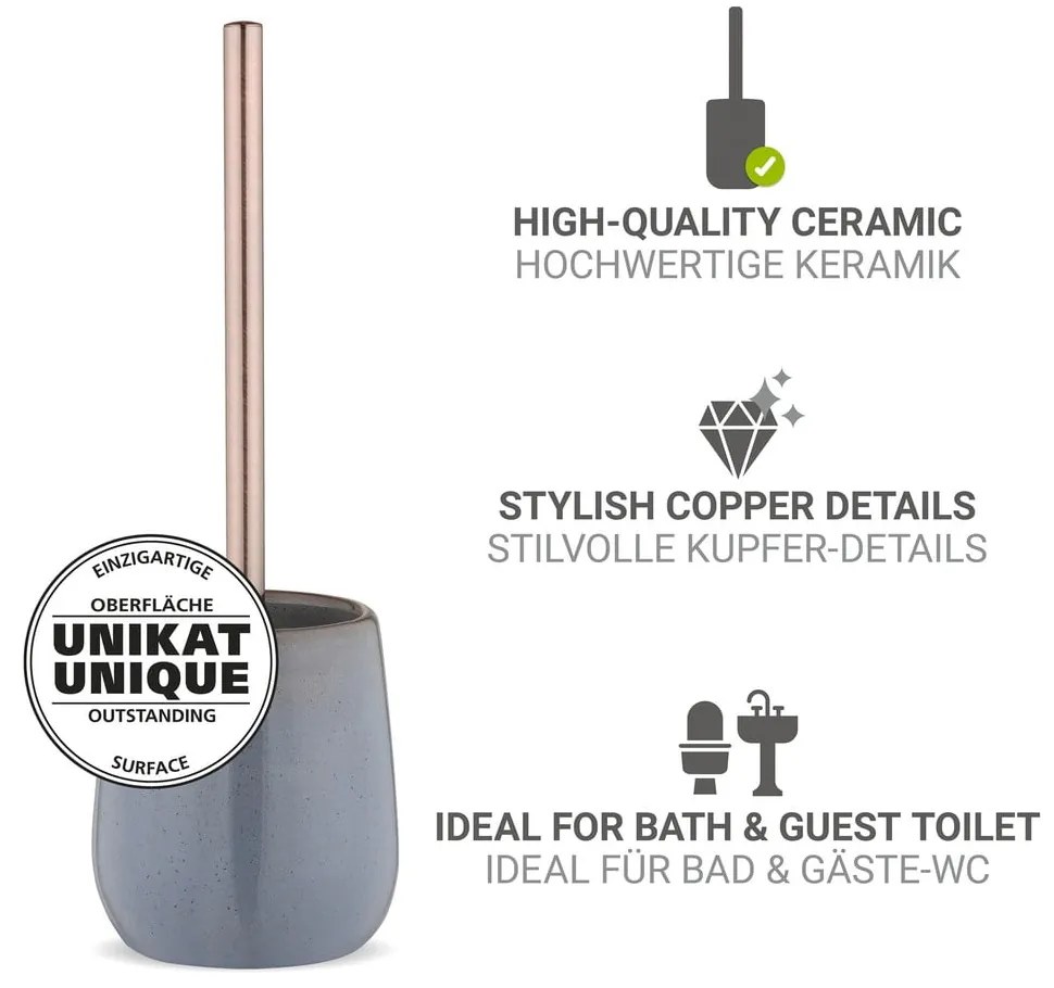 Sivá keramická WC kefa Sirmione – Wenko