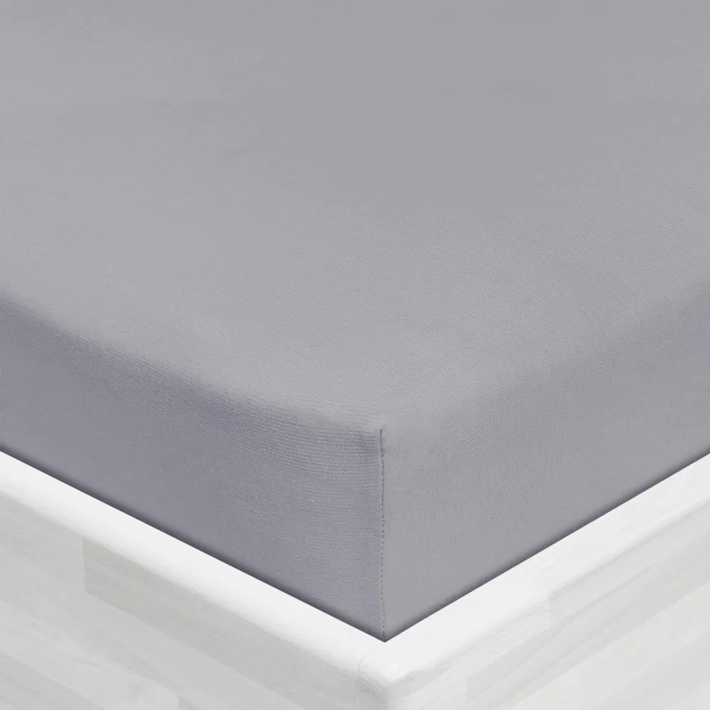 Jersey napínacie prestieradlo JR-028 Svetlo sivé 90 x 220 - výška 20 cm