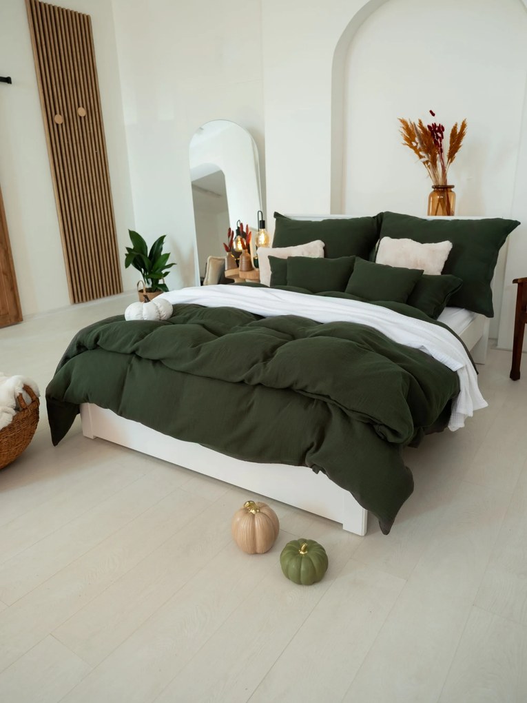 Francúzske mušelínové obliečky – Alexia tmavo zelené