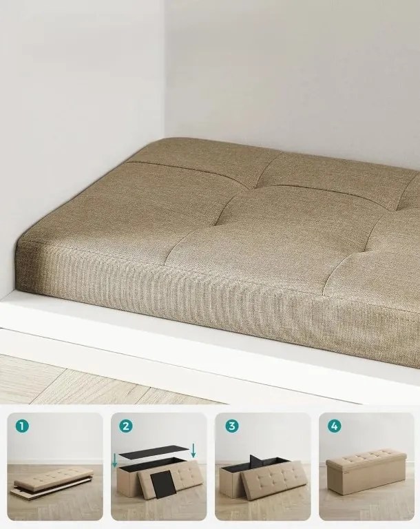 Taburet Soor s úložným priestorom béžový