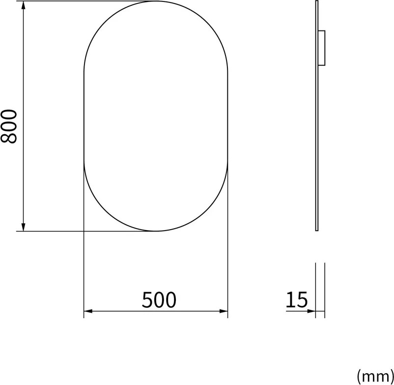 Erga Oval, oválne zrkadlo 50x80cm, ERG-V01-OVAL-5080-CL