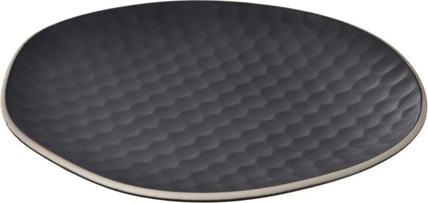 Čierny servírovací kameninový tanier Tea Time – Orion